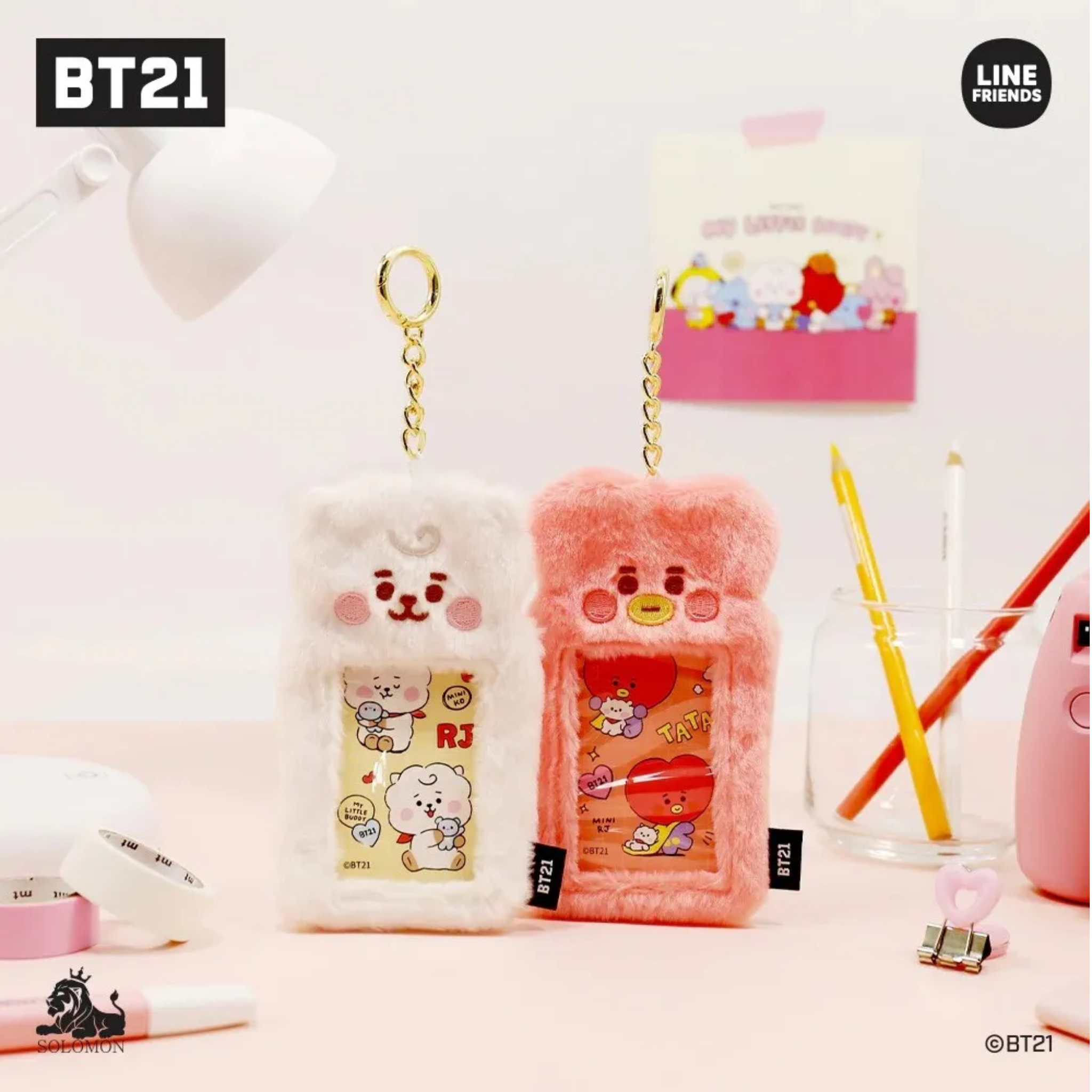 BT21 - PHOTOCARD KEYRING FUR FLUFFY