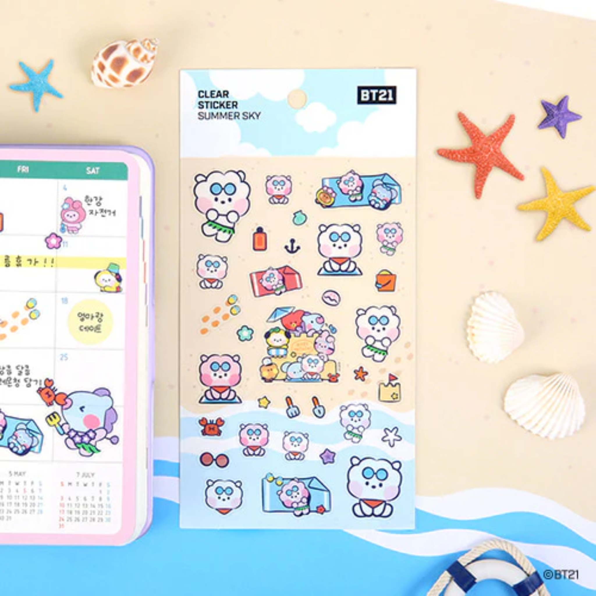 BT21- CLEAR STICKER SUMMER SKY