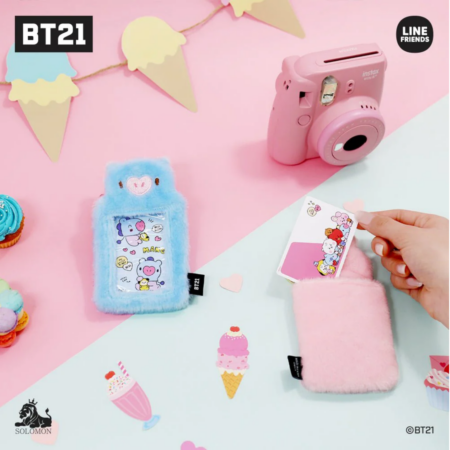 BT21 - PHOTOCARD KEYRING FUR FLUFFY