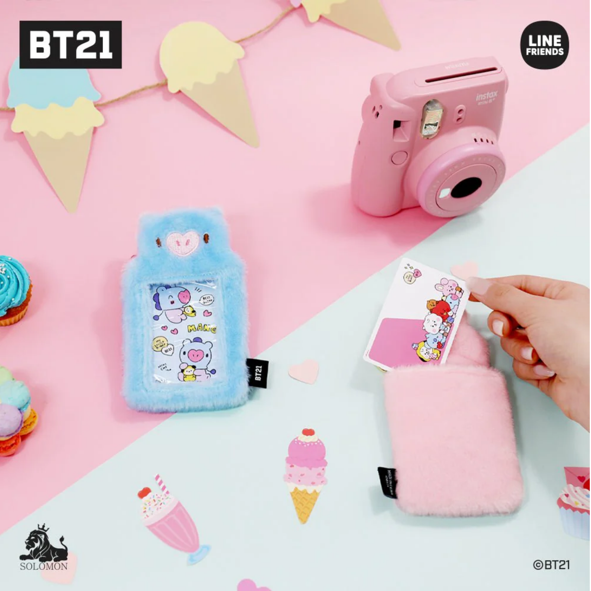 BT21 - PHOTOCARD KEYRING FUR FLUFFY