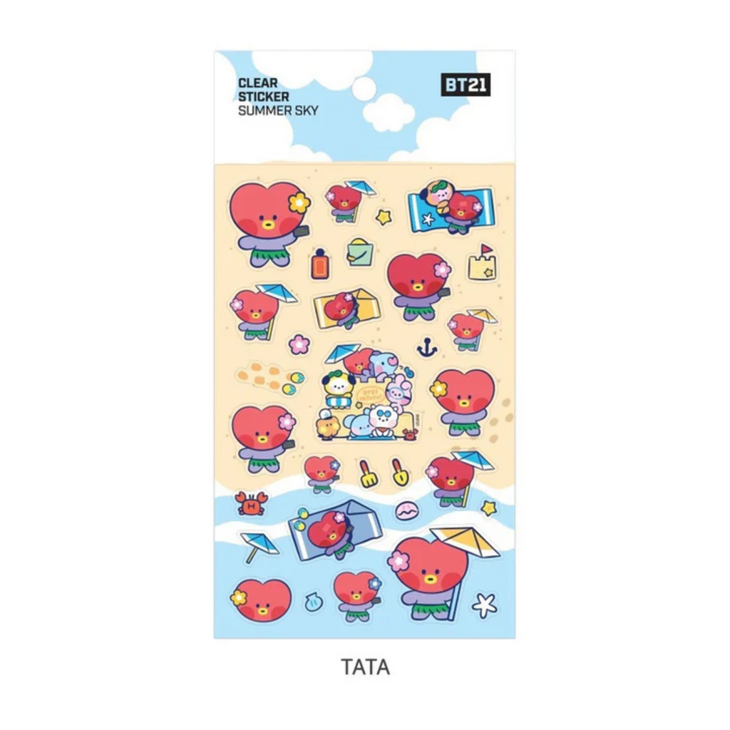 BT21- CLEAR STICKER SUMMER SKY